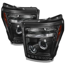 Load image into Gallery viewer, Spyder Ford Super Duty 11-15 Projector Headlights LEDHalo DRL Blk High H1 Low 9006 PRO-YD-FS11-HL-BK
