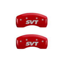 Load image into Gallery viewer, MGP 4 Caliper Covers Engraved Front &amp; Rear SVT Red finish silver ch
