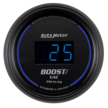 Load image into Gallery viewer, Autometer Cobalt Digital 52.4mm Black Vacuum/Boost Gauge
