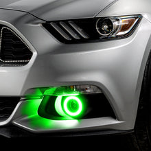 Load image into Gallery viewer, Oracle 15-17 Ford Mustang Dynamic RGB+A Projector Surface Mount Fog Light Halo Kit - ColorSHIFT
