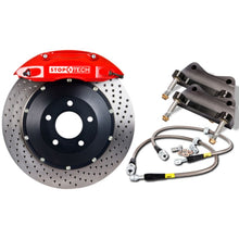 Load image into Gallery viewer, StopTech 08-10 Audi S5 Front BBK w/ Red ST-60 Calipers Drilled 380x32mm Rotors Pads Lines
