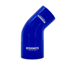 Load image into Gallery viewer, Mishimoto Silicone Reducer Coupler 45 Degree 2.5in to 3.25in - Blue
