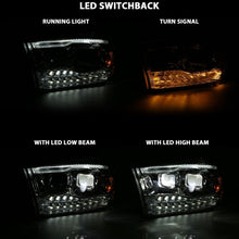 Load image into Gallery viewer, ANZO 2009-2018 Dodge Ram 1500 Led Projector Plank Style Switchback H.L Halo Chrome Amber (OE Style)
