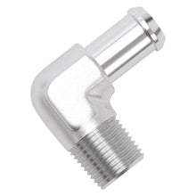 Load image into Gallery viewer, Edelbrock Hose End 90-Deg 1/2In NPT to 5/8In Barb Clear Anodize
