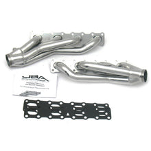Load image into Gallery viewer, JBA 04-15 Nissan 5.6L VK56DE Oval Port 1-5/8in Primary Silver Ctd Cat4Ward Header
