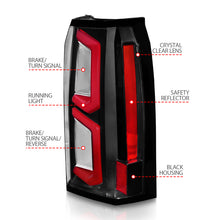 Load image into Gallery viewer, ANZO 2015-2020 Chevrolet Tahoe LED Tail Lights w/ Light Bar Black Housing Clear Lens
