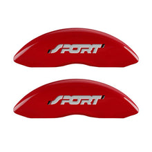 Load image into Gallery viewer, MGP 4 Caliper Covers Engraved Front &amp; Rear No bolts/Sport Red finish silver ch
