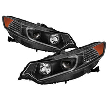 Load image into Gallery viewer, xTune 09-14 Acura TSX Projector Headlights - Light Bar DRL - Black (PRO-JH-ATSX09-LB-BK)
