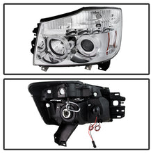 Load image into Gallery viewer, Spyder Nissan Titan 04-14/Armada 04-07 Projector Headlights LED Halo LED Chrm PRO-YD-NTI04-HL-C
