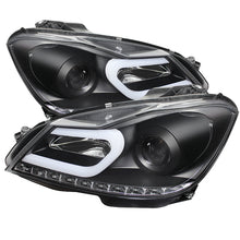 Load image into Gallery viewer, Spyder Mercedes Benz W204 C-Class 12-13 Projector Halogen Model- DRL Blk PRO-YD-MBW20412-DRL-BK
