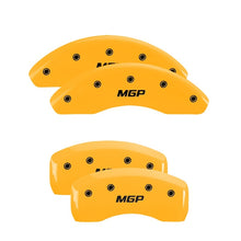 Load image into Gallery viewer, MGP 4 Caliper Covers Engraved Front &amp; Rear MGP Yellow finish black ch

