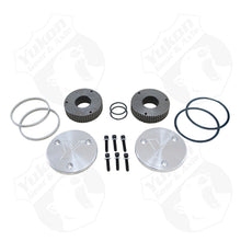 Load image into Gallery viewer, Yukon Gear Hardcore Drive Flange Kit For Dana 60 / 35 Spline Outer Stubs. Yukon Engraved Caps
