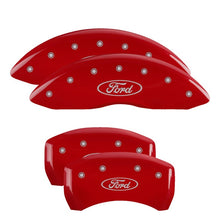 Load image into Gallery viewer, MGP 4 Caliper Covers Engraved Front &amp; Rear ST Red finish silver ch
