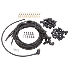 Load image into Gallery viewer, Edelbrock Spark Plug Wire Set Universal 90 Deg Boots 500 Ohm Resistance 8 65mm Black Wire (Set of 9)
