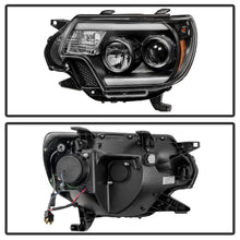 Load image into Gallery viewer, Spyder Toyota Tacoma 12-15 Projector Headlights Light Bar DRL Black PRO-YD-TT12-LBDRL-BK
