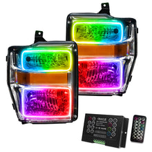 Load image into Gallery viewer, Oracle 08-10 Ford F250 Pre-Assembled Halo Headlights - Chrome Housing - ColorSHIFT w/ 2.0 Controller
