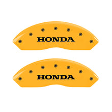 Load image into Gallery viewer, MGP 4 Caliper Covers Engraved Front Honda Engraved Rear Odyssey Yellow finish black ch

