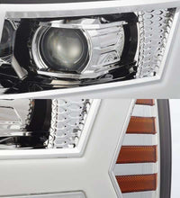 Load image into Gallery viewer, AlphaRex 07-13 Chevy 1500 LUXX LED Proj Headlights Plank Design Chrome w/ Activ Light/Seq Signal/DRL
