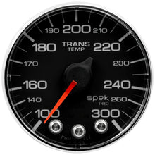 Load image into Gallery viewer, Autometer Spek-Pro Gauge Trans Temp 2 1/16in 300f Stepper Motor W/Peak &amp; Warn Blk/Chrm
