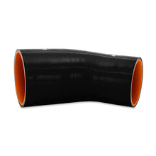 Load image into Gallery viewer, Mishimoto Silicone Reducer Coupler 45 Degree 3in to 4in - Black
