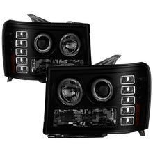 Load image into Gallery viewer, Spyder GMC Sierra 1500/2500 07-13 Projector Headlights LED Halo- LED Blk Smke PRO-YD-GS07-HL-BSM
