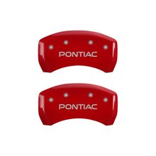 Load image into Gallery viewer, MGP 4 Caliper Covers Engraved Front &amp; Rear Pontiac Red finish silver ch
