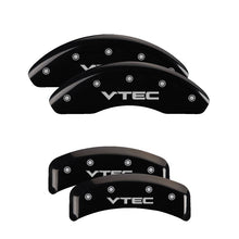 Load image into Gallery viewer, MGP 4 Caliper Covers Engraved Front &amp; Rear Vtech Black finish silver ch

