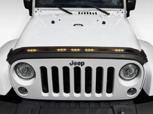 Load image into Gallery viewer, AVS 2007-2018 Jeep Wrangler JK Aeroskin Low Profile Hood Shield w/ Lights - Black
