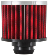 Load image into Gallery viewer, K&amp;N Rubber Base Chrome Top Push-In Crankcase Vent Filter 3in OD x 2-1/2in H.

