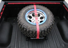 Load image into Gallery viewer, N-Fab Bed Mounted Tire Carrier Universal - Gloss Black - Red Strap
