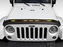 Load image into Gallery viewer, AVS 2007-2018 Jeep Wrangler JK Aeroskin Low Profile Hood Shield w/ Lights - Black
