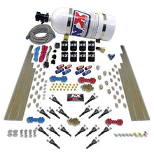 Load image into Gallery viewer, Nitrous Express Shark Dual Stage/Gas 16 Nozzles 8 Solenoids Nitrous Kit (200-1200HP) w/10lb Bottle
