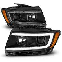 Load image into Gallery viewer, ANZO 11-13 Jeep Grand Cherokee (Factory Halogen Only) Projector Headlights w/Light Bar Swtchbk Black
