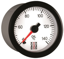 Load image into Gallery viewer, Autometer Stack 52mm 40-140 Deg C 1/8in NPTF Male Pro Stepper Motor Oil Temp Gauge - White
