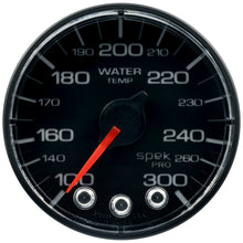 Load image into Gallery viewer, Autometer Spek-Pro Gauge Water Temp 2 1/16in 300f Stepper Motor W/Peak &amp; Warn Blk/Blk
