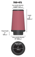 Load image into Gallery viewer, Airaid Universal Air Filter - Cone 4 x 6 x 4 5/8 x 9 w/ Short Flange
