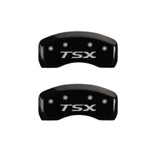 Load image into Gallery viewer, MGP 4 Caliper Covers Engraved Front Acura Engraved Rear TSX Black finish silver ch
