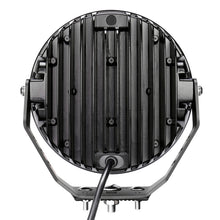 Load image into Gallery viewer, Go Rhino Xplor Blackout Series Round LED Sgl Driving Kit w/DRL (Surface/Thread Stud Mnt) 9in. - Blk
