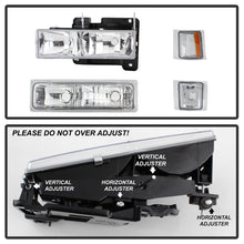 Load image into Gallery viewer, Xtune Chevy Suburban 94-98 Headlights w/ Corner &amp; Parking Lights 8pcs Chrome HD-JH-CCK88-AM-C-SET
