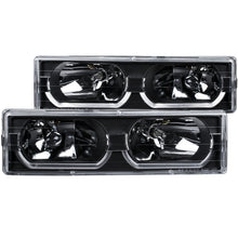 Load image into Gallery viewer, ANZO 1988-1998 Chevrolet C1500 Crystal Headlights Black w/ Low - Brow
