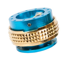 Load image into Gallery viewer, NRG Quick Release Kit - Pyramid Edition - New Blue Body / Chrome Gold Pyramid Ring
