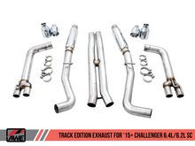 Load image into Gallery viewer, AWE Tuning 2015+ Dodge Challenger 6.4L/6.2L SC Track Edition Exhaust - Quad Chrome Silver Tips
