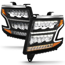 Load image into Gallery viewer, ANZO 15-20 Chevy Tahoe/Suburban LED Light Bar Style Headlights Black w/Sequential w/DRL w/Amber
