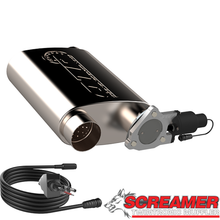 Load image into Gallery viewer, QTP 3in Weld-On 304SS Screamer Muffler w/Bolt-On QTEC Electric Cutout
