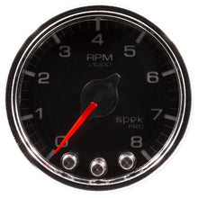 Load image into Gallery viewer, Autometer Spek-Pro Gauge Tach 2 1/16in 8K Rpm W/ Shift Light &amp; Peak Mem Blk/Chrm
