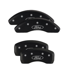Load image into Gallery viewer, MGP 4 Caliper Covers Engraved Front &amp; Rear Explorer Black finish silver ch
