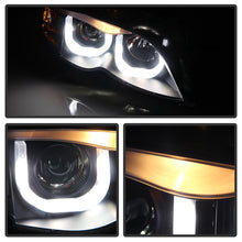 Load image into Gallery viewer, Spyder BMW E46 3-Series 02-05 4DR Projector Headlights 1PC 3D Halo Blk PRO-YD-BMWE4602-4D-3DDRL-BK
