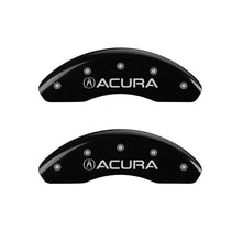 Load image into Gallery viewer, MGP 4 Caliper Covers Engraved Front Acura Engraved Rear TSX Black finish silver ch
