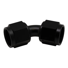 Load image into Gallery viewer, DeatschWerks 8AN Flare Female Swivel 45-Degree to 8AN Flare Female Swivel - Anodized Matte Black
