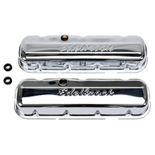 Load image into Gallery viewer, Edelbrock Valve Cover Signature Series Chevrolet 1965 and Later 396-502 V8 Low Chrome
